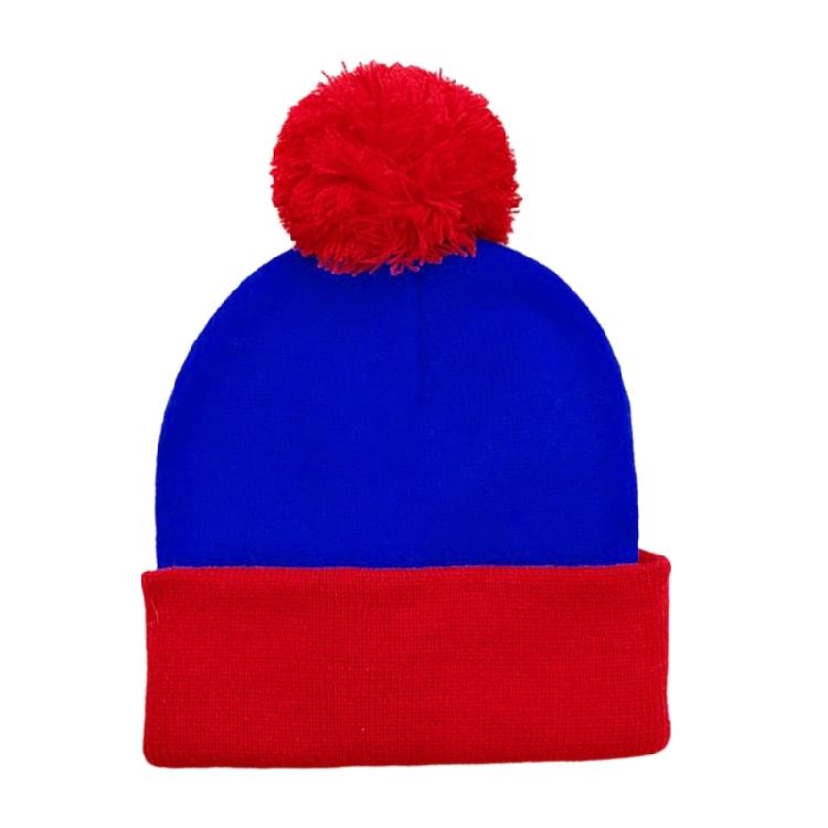 Thick Winter Cap Color Block Stretchy Pullover Hat Warm Headwear for Adult Children Festival Gathering Photo Props