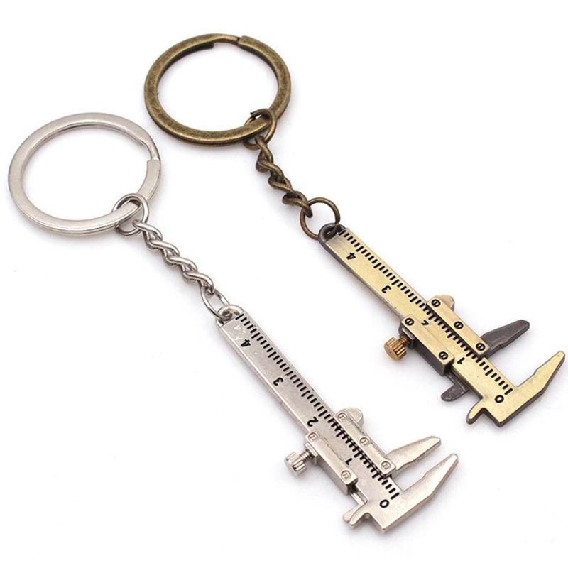 Fashion Mini Vernier Caliper Keychain 0-40mm Portable Measuring Gauging Tools Car for Key Chain Ring Ruler Caliper