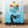 Sporting Cristal Football Club Badge Fan Silhouette Print Flannel Blanket Soft Warm Throw Blanket for Sofa Bed Living Room