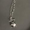 Couple Retro Cold Wind Peach Heart Sweater Chain Long Personalized Student Hip Hop Wind Ot Buckle Love Necklace