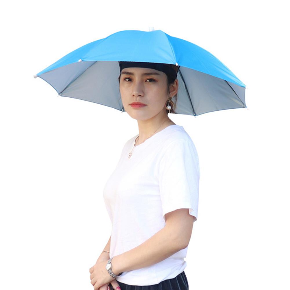 Portable Rain Umbrella Hat Army Green Foldable Fishing Headwear Cap Outdoor Sun Shade Waterproof Camping Beach Head Hats