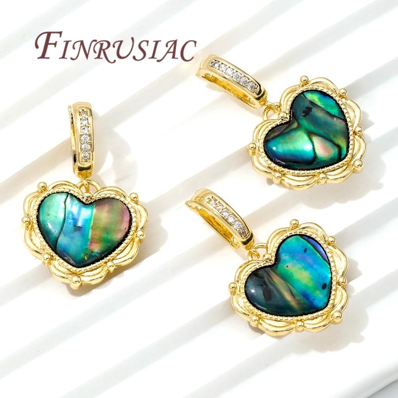 18K Real Gold Plated Heart Shell Charm With Bails For Pendants Making Accessories,DIY Necklace Findings,Charms For Jewelry
