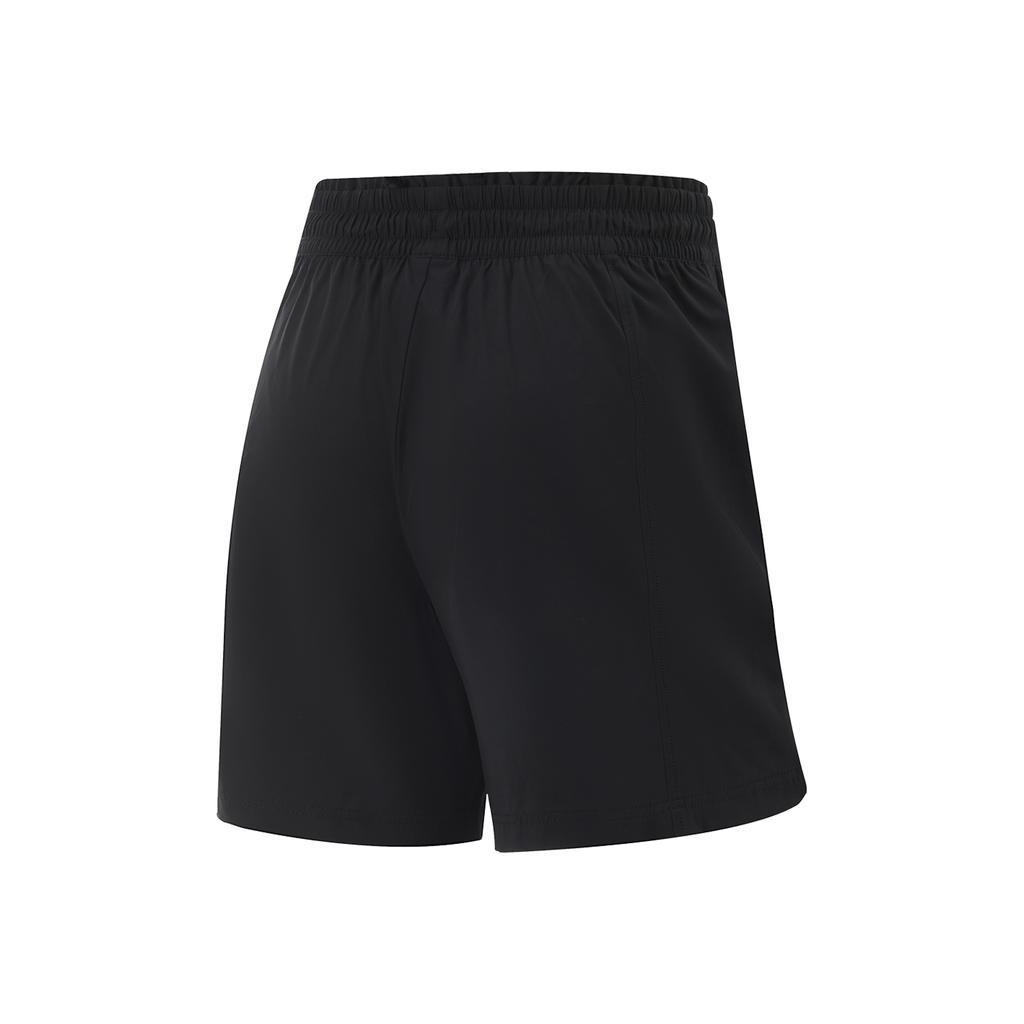 Li Ning Fitness Series Casual Simple Solid Color Elastic Sports Shorts Women shorts Black AKSV128-1