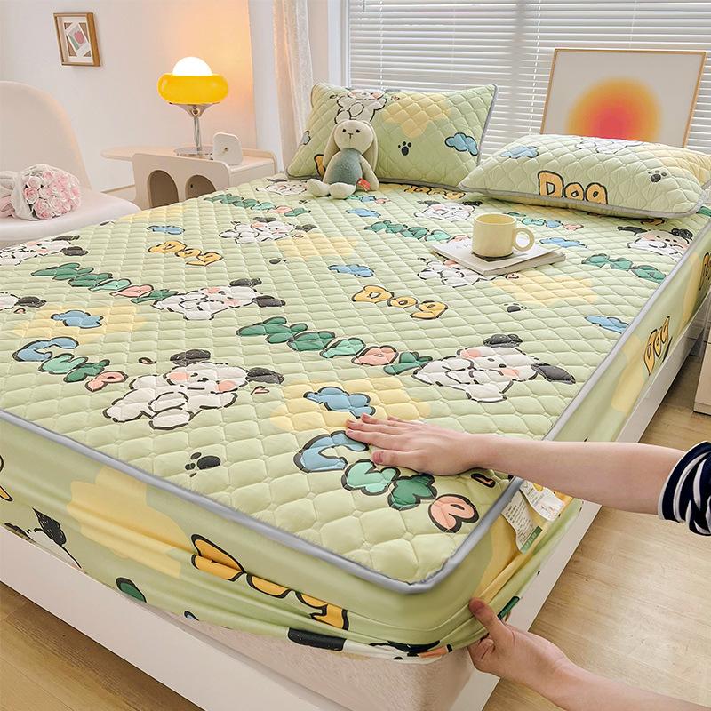 Class A Antibacterial Padded Mattress Three-piece Set, Thickened Washed Cotton Mattress Cover Mattress Plus Cotton Simmons Non-slip Protective Cover