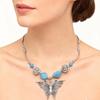 Bohemian Turquoise Butterfly Pendant Necklace For Women Lightweight Adjustable Neckchain Fashion Jewelry Gift