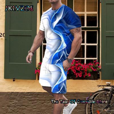 New Fashion Summer Set da uomo da jogging Tshirt a maniche corte Pantaloncini Tuta da uomo Stampa 3D Felpa con faccia divertente Abbigliamento