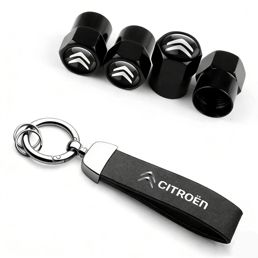 Car Tire Gate Valve Cover Leather Keychain Accessories For Citroen DS Xsara C1 C2 C3 C4 C6 C8 Berlingo Cactus Picasso DS3 C4L ahq256