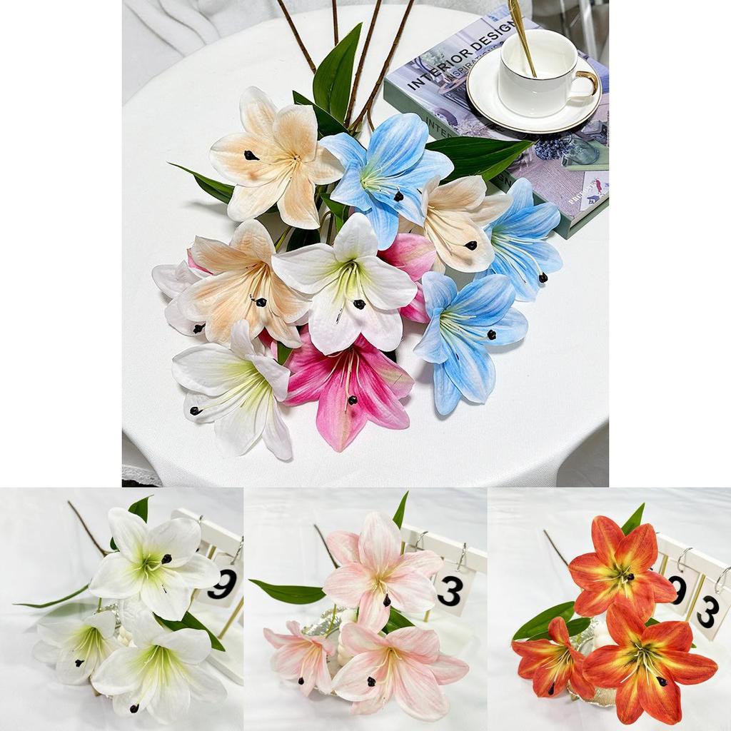 Silk Lily Flowers For Home Decoration Wedding Party Gift Photography Prop Party Supplies
