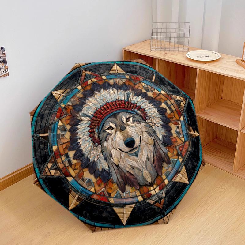 1 PC Automatic Folding Umbrella - Wolf Pattern, Portable & Foldable Design with 8 Ribs, Christmas Birthday Gifts
