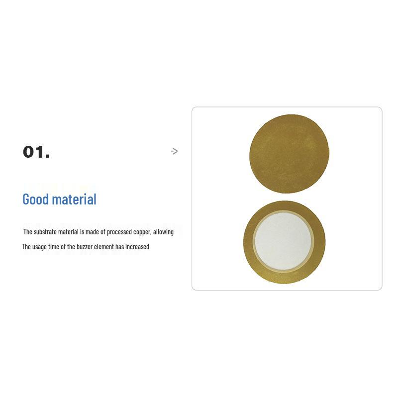 Copper-based 20mm Piezoelectric Buzzer Alarm with Passive Double-sided Ceramic Disc 20mm Buzzer Disc