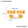 Gold-Plated Zircon Heart Stud Earrings with Pleated Bow Design