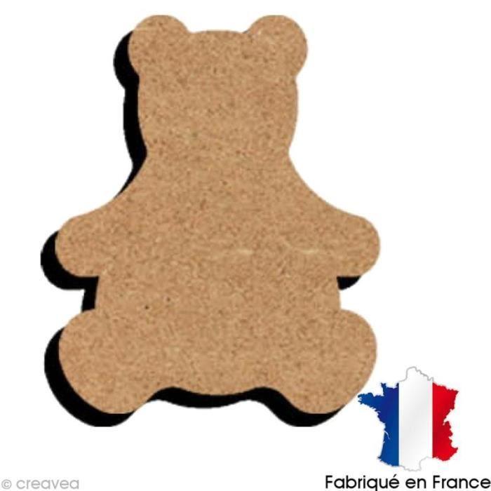 Ours en bois - Marque - 10 x 8 cm - 6mm - Marron - Adulte - Mixte