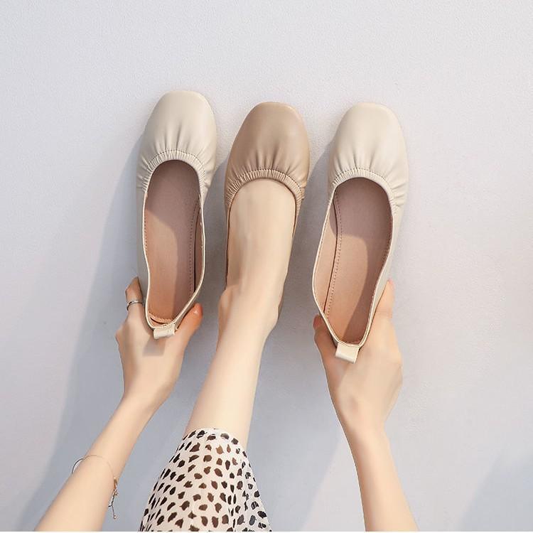 Doudou Schuhe Damen 2025 neu weiches Leder Oma Schuhe Damen flachsohliges weiches Leder Schwangere Sommer und Herbst weichsohlige Mutter Leder