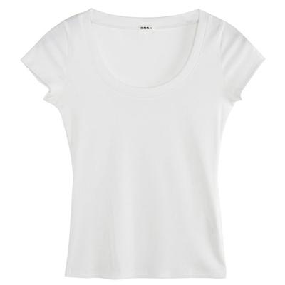 Pure Cotton T-shirt Women's Short-sleeved Summer New Sexy Pure Slim Shoulder Top Tight Base Shirt