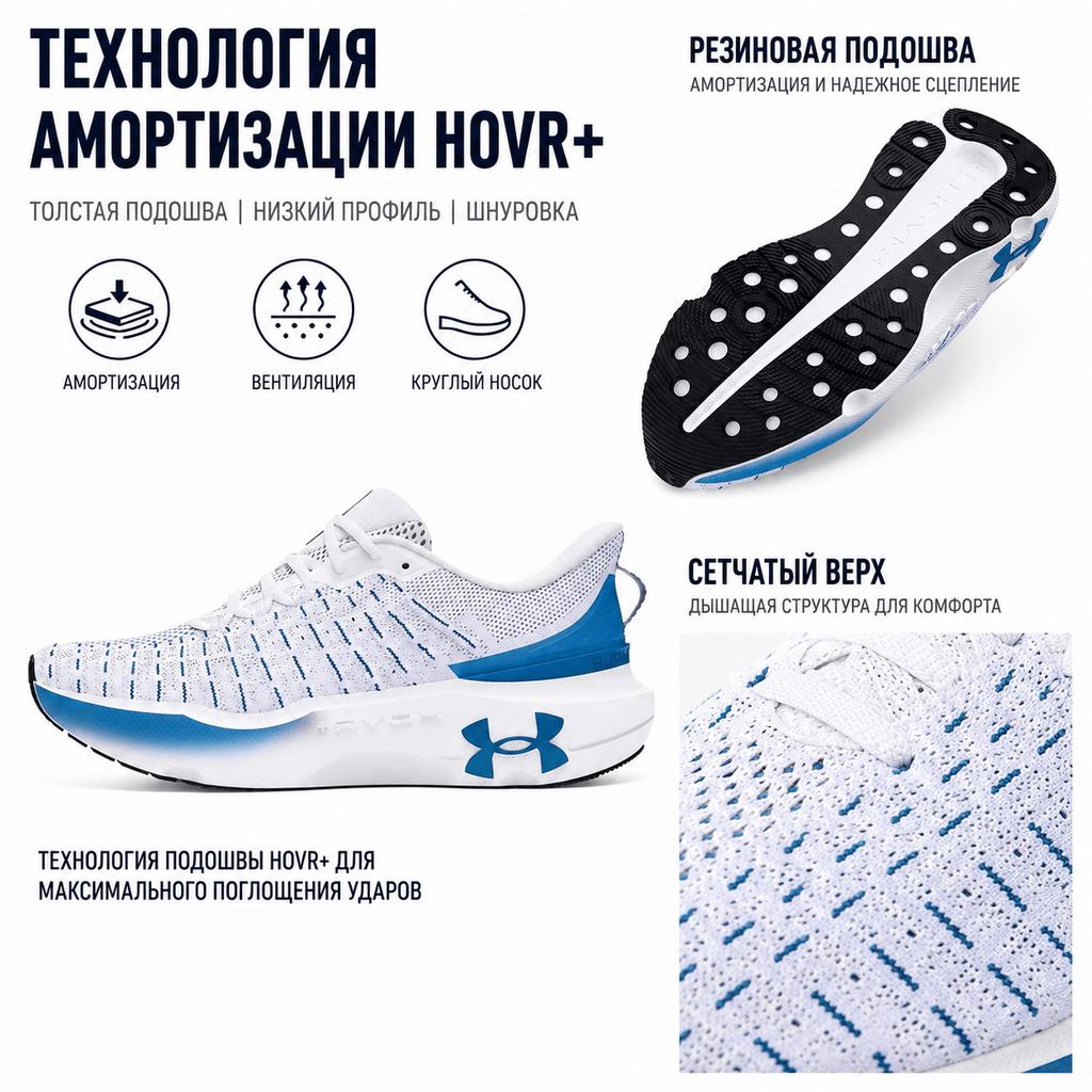 Under Armour HOVR Infinite Elite White Photon Blue Men Sneakers 3027189-103