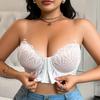 Women's Small Breast Bra with Lace Gathered Breasts and Underwire Front Buckle Anti-sagging Strapless and Beautiful Back