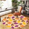 1pc Autumn Leaves Acorns Round Chair Mat Area Rug - Non-Slip, Floor Mat for Office, Bedroom, and Indoor Decor C1118120