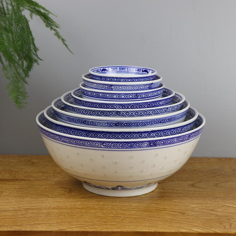 Blau-weiße Porzellan-Dessertschale - Chinesisches Keramik-Geschirr für süße Suppen und Double-Skin Milk