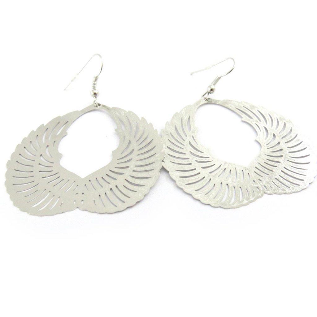 Les Trésors De Lily [J5348] - Designer Earrings 'Les Ailes d'Ange' Silver