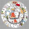 50PCS Cute Bear Graffiti Stickers for Water Bottles, Phone Cases, Journals, and Luggage.