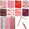 Tinlade 48 Pieces Mini Valentines Day Notepads Valentines Pencils Set Heart Spiral Notebooks Valentines Day Decoration Party Favors Supplies Goodie