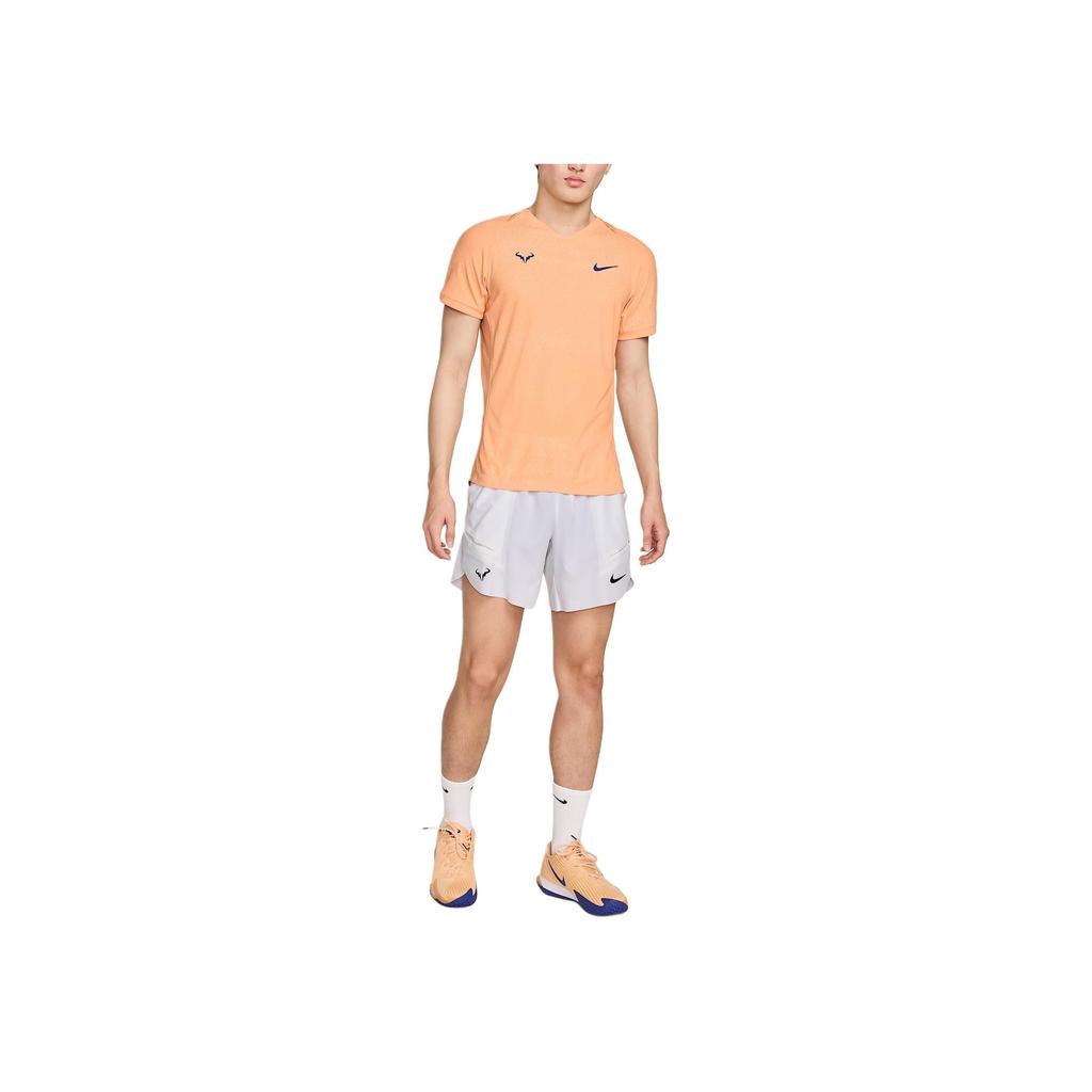 Nike Rafa Logo Design Versatile Pullover Short Sleeve T-Shirt Men Tops Orange Chalk FD5409-777