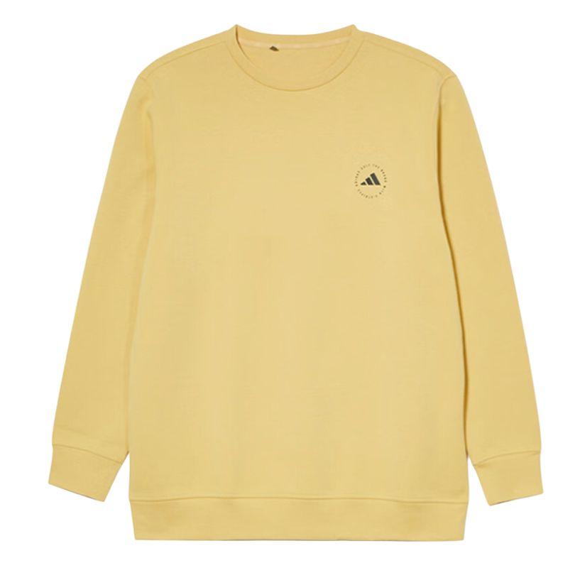 Adidas Golf Apparel Collection Fashionable Breathable Crew Neck Long Sleeve Sweatshirt Unisex Sweatshirt Yellow IW2395 S
