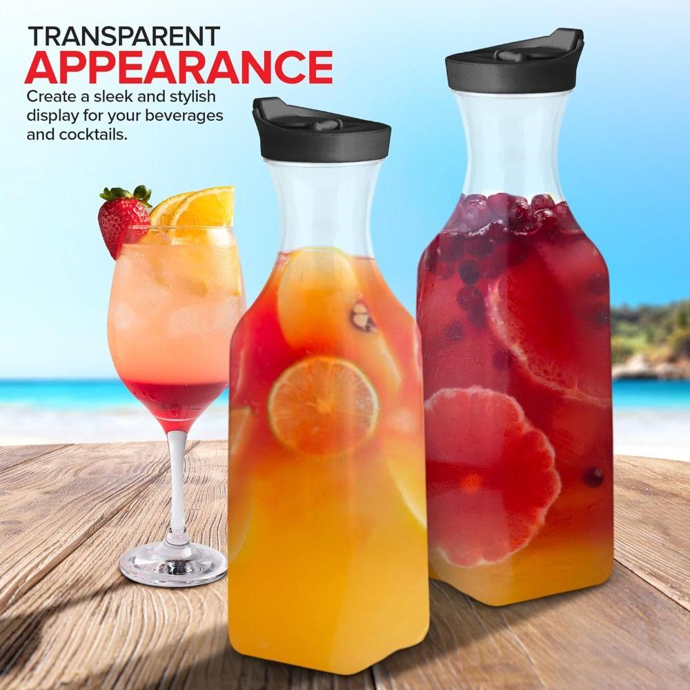 32OZ 1000ML Juice Carafe Plastic Juice Container High Quality Drink Pitchers  for Fridge