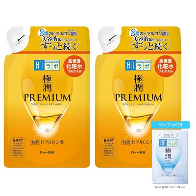 Hada Labo Gokujyun Premium Hyaluronic Liquid Lotion Refill 170mL 2-pack + Sachet Included