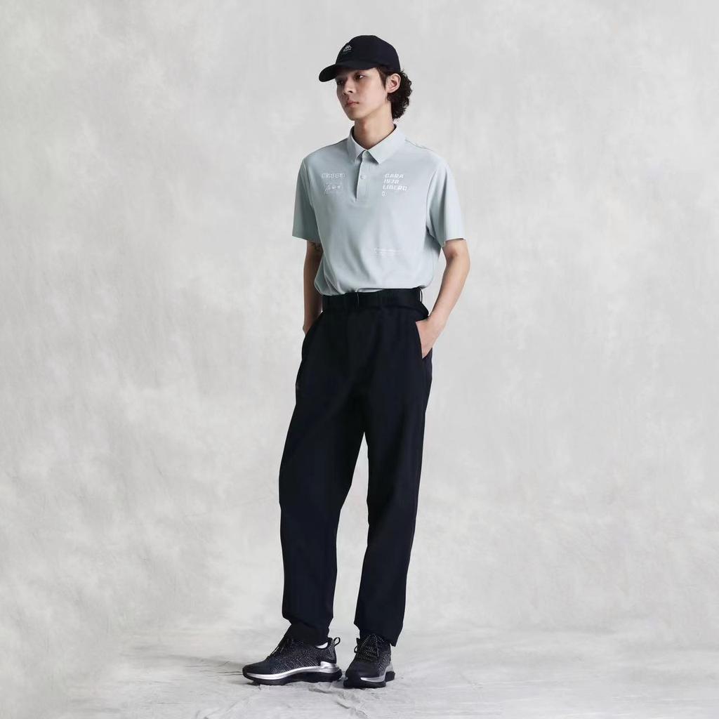 Kappa Gara Series Color Block Cool And Breathable Skin-Friendly Short Sleeve Polo Shirt Men Tops Gravel-Green K0E32PD43-3125