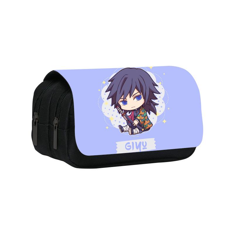 Astuccio a Doppio Strato Kimetsu No Yaiba 22cm/8.7inch Borsa Portapenne Scolastica per Studenti Ampio Spazio Astuccio per Studenti Regalo Scolastico