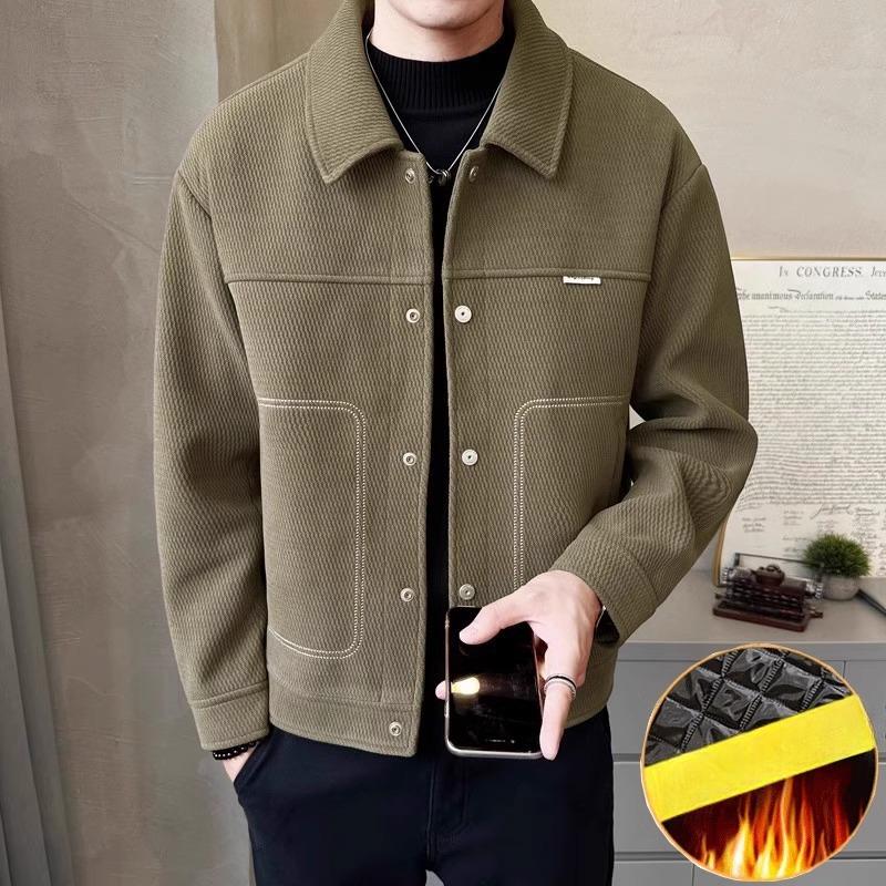 New Spring and Autumn Trend Brand Senior Handsome Lapel Casual Men's Autumn and Winter Jacket