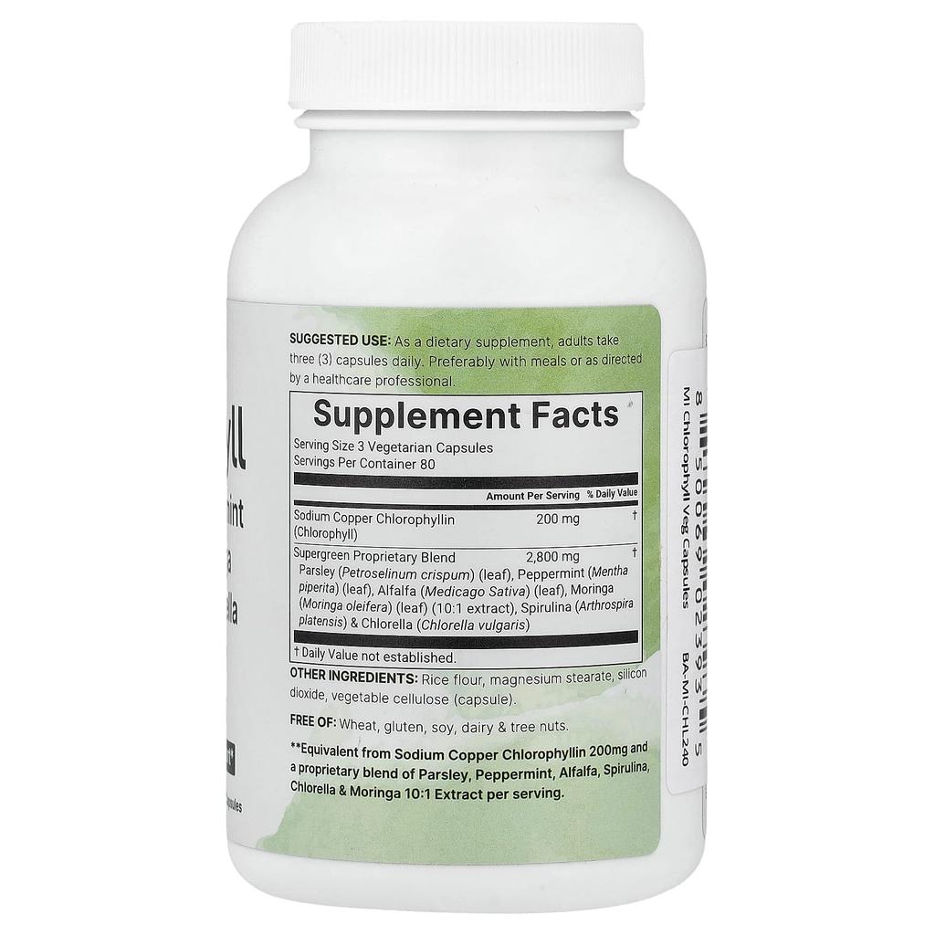 Micro Ingredients Chlorophyll, 240 Veggie Capsules