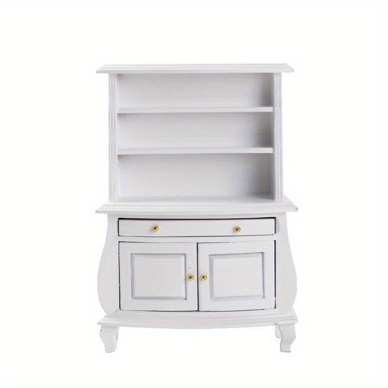 

1PC Mini Wooden Openable Bookcase Living Room Dollhouse Furniture Desktop Decoration білий