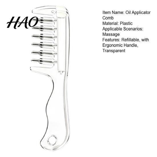 Haaröl-Spenderflasche Kopfhaut-Essenz-Applikator-Kamm, Nachfüllbarer Pflege- & Minoxidil-Applikator, Massagekamm mit ergonomischem Griff Wachstum