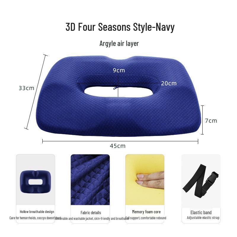 Ortopedický kostrční polštář pro úlevu od hemoroidů, těhotenství a podporu při zlomeninách s pohodlím pro záda a boky