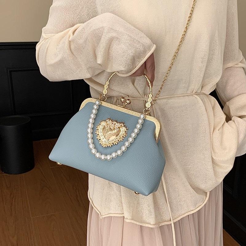 2026 Pearl Chain Crossbody Bag Small Square Bag