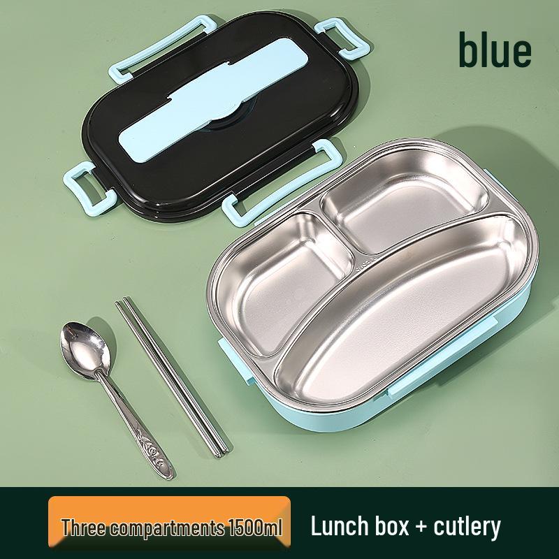 Large Stainless Steel Lunch Box with Lid and Soup Bowl, Insulated Meal Tray for Students and Office Workers