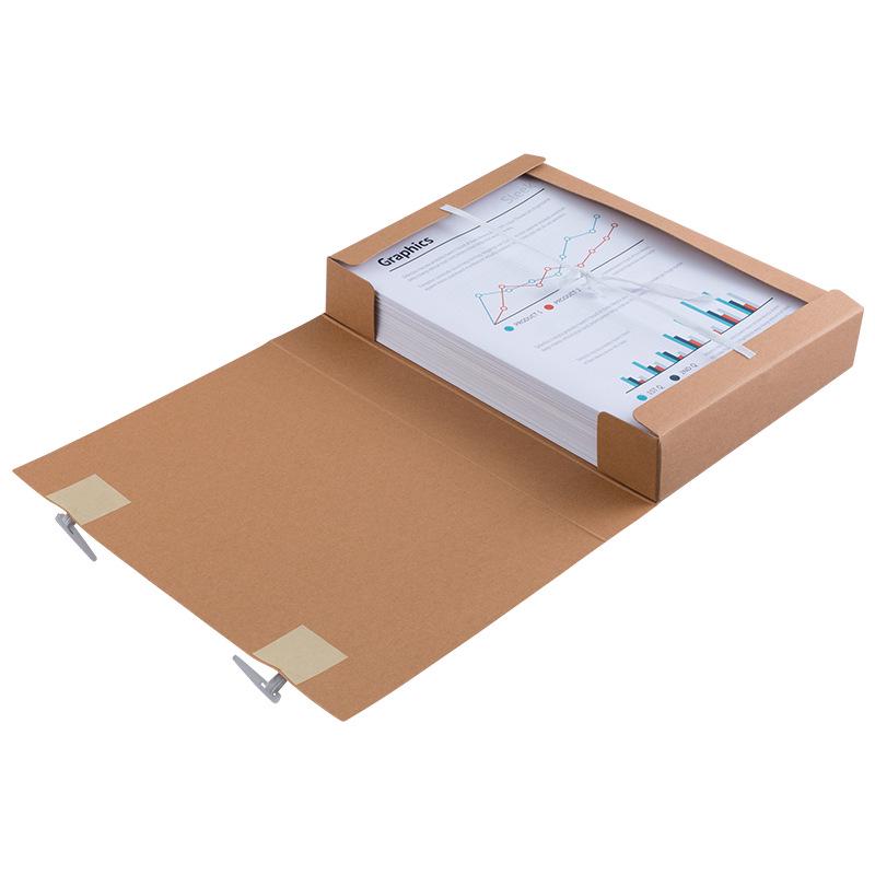 Qixin AG-50 A4 50mm Mixed Pulp Archive Boxes, Kraft Paper, Natural Color, Set of 10