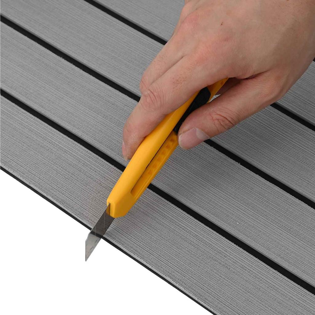 Boat Mat Striped Light Gray and Black 240 x 90 cm EVA
