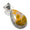 Ocean Jasper Gemstone Handmade 925 Sterling Silver Jewelry Pendant 2.25" l4N03