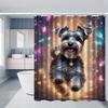 Tenda da Doccia Stampata con Motivo Schnauzer VIKAMA, Facile Installazione per Arredamento Casa, Divisorio Bagno Arredamento Casa