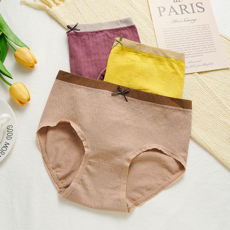Übergröße Damen Slips Bequeme Baumwollunterwäsche Mittelhoch Nahtlos Atmungsaktive Unterhosen