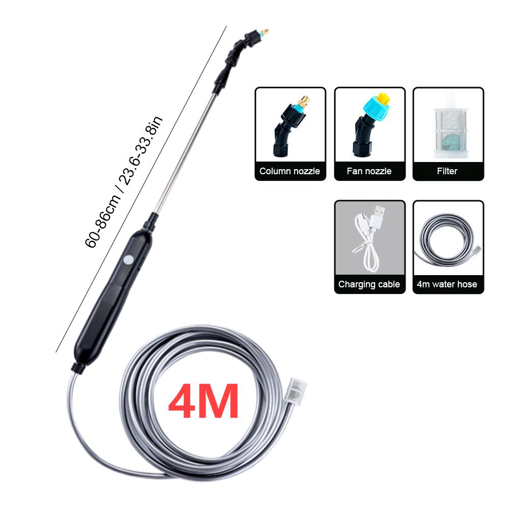 Portable Electric Sprayer atering Spray Irrigation Tool USB Rechargeable Telescopic Handle with 2/4 Nozzles for Plant Irrigation