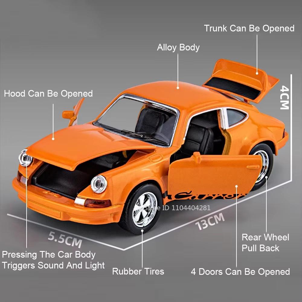 1:36 Scale Ae86 911 Alloy Diecast Model Toys Cars Doors Opened With Sound Light Pull Back Miniature Vehices Children's Toy Gifts
