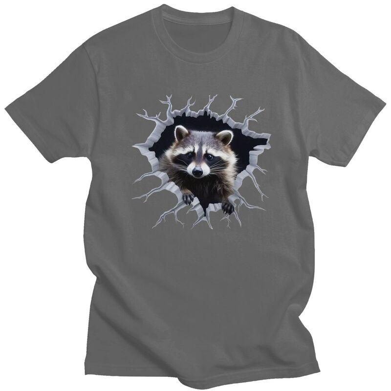 Custom Funny Raccoon T Shirts Men 100 Cotton Tee Tops Tshirts Casual Tshirt Clothing