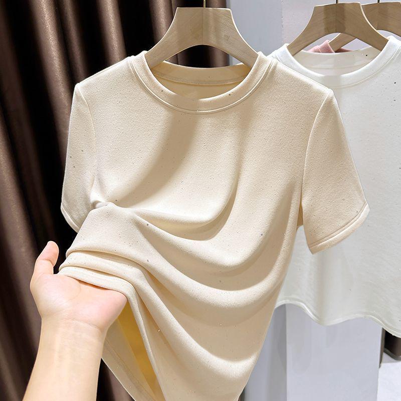 Women's Double-Sided Brushed Thermal Short-Sleeve Slim Fit Round Neck Base Layer Top 2026