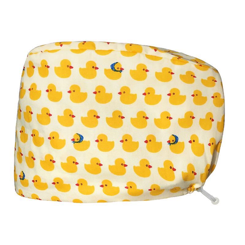 Floral Snap-Button Surgical Cap for Nurses and Doctors