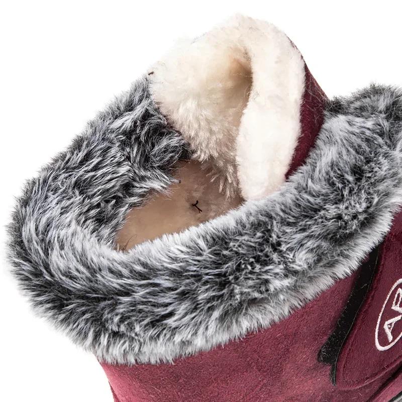 Fashion Hook Loop Faux Fur Warm Snow Boots Women 2025 Winter Non Slip Thick Plush Ankle Boots Woman Fleece-Lined Cotton Padded Shoes