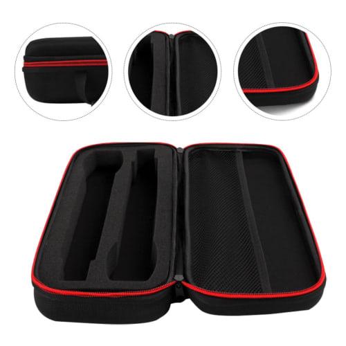 HEALLILY Wireless Microphone Case, Handheld Microphone Storage Box, Shockproof Karaoke Microphone Carrying Holder for Outdoor Travel, Black/Red